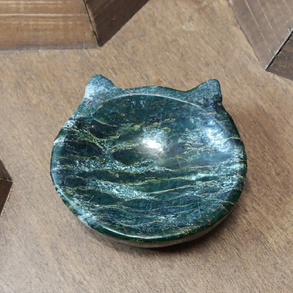 Other - Green Cat-Shaped Stone Dish